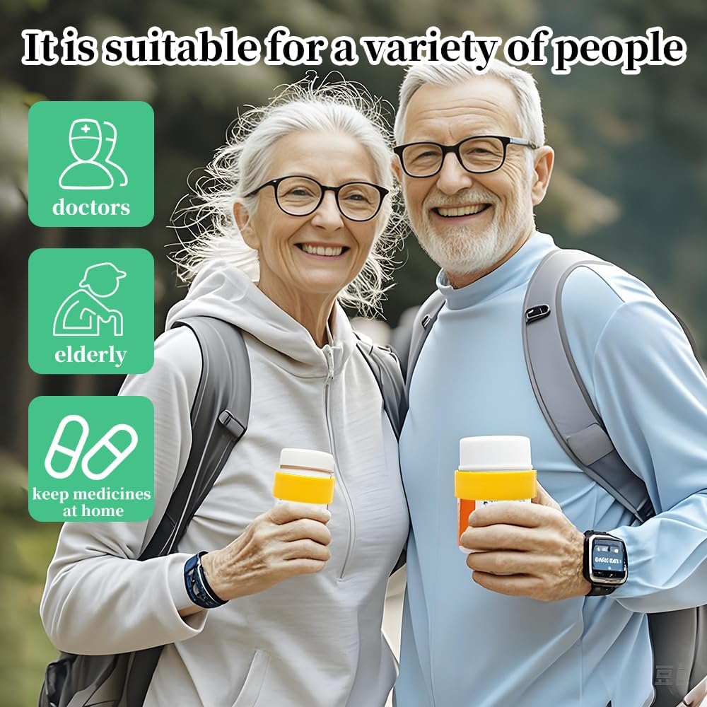 9 Pack Label Clips for Medicine/Pill Bottles - Durable Organizer Clips for Easy Medication Identification, Perfect for Daily Medication & Travel Essentials (Yellow)