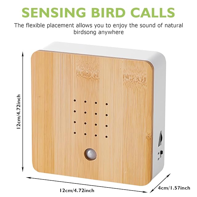 Foto 2 de 7 de WANDGU - Moderna caja de canto de pájaros con soporte de pared: caja de sonido de sonidos naturales, detector…