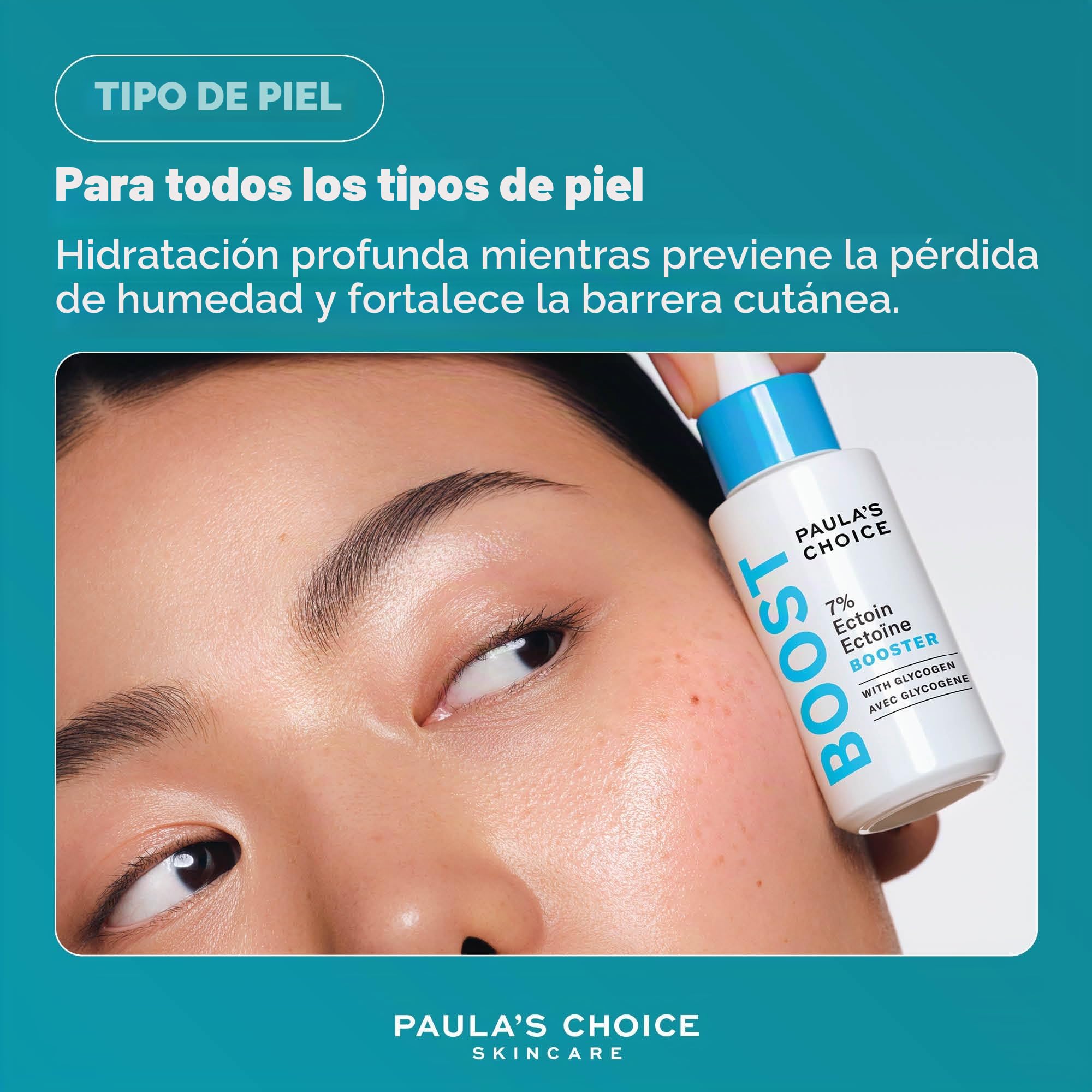 Paula's Choice Booster 7% Ectoína + Ácido Hialurónico, 20 ml | Sérum Facial Hidratante - 7 Beneficios En 1 Gota - Calma, Protege Y Repara La Barrera Cutánea - Pieles Sensibles & Apagadas