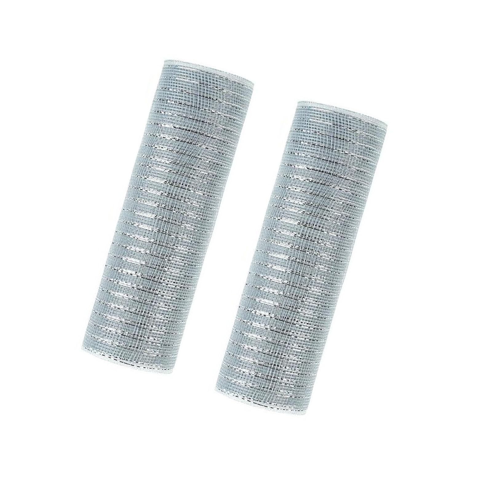 Ruban en maille argentée pour réussir vos couronnes volumineuses sans affaissement, lot de 2