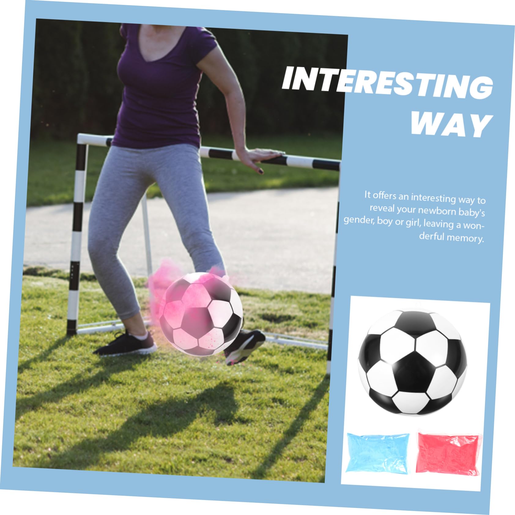 SOLUSTRE Gender Reveal Fußball Set Farbenfrohes Partyzubehör für Jungen Geschlechtsverkündung Dekorative Pulverwolke für Fußballfans Fußball Partydekoration