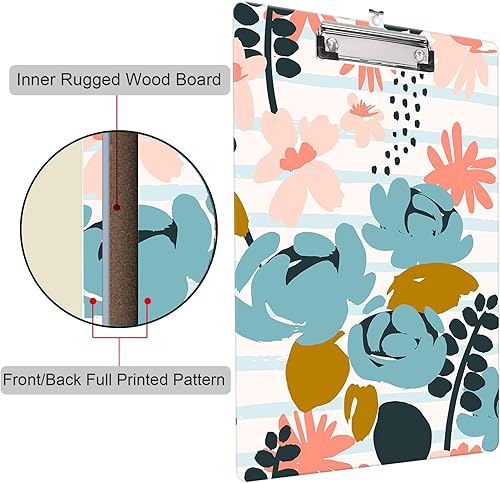Miniatura 5 de Portapapeles decorativos de madera tamaño carta A4 para profesores, enfermeras, médicos, estudiantes y niños, bonito diseño para tamaño estándar de