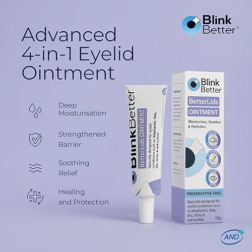 Vista 2 de BetterLids Ungüento de párpados para párpados secos, con picazón y sensibles, complejo de avena profundamente hidratante con manteca de karité