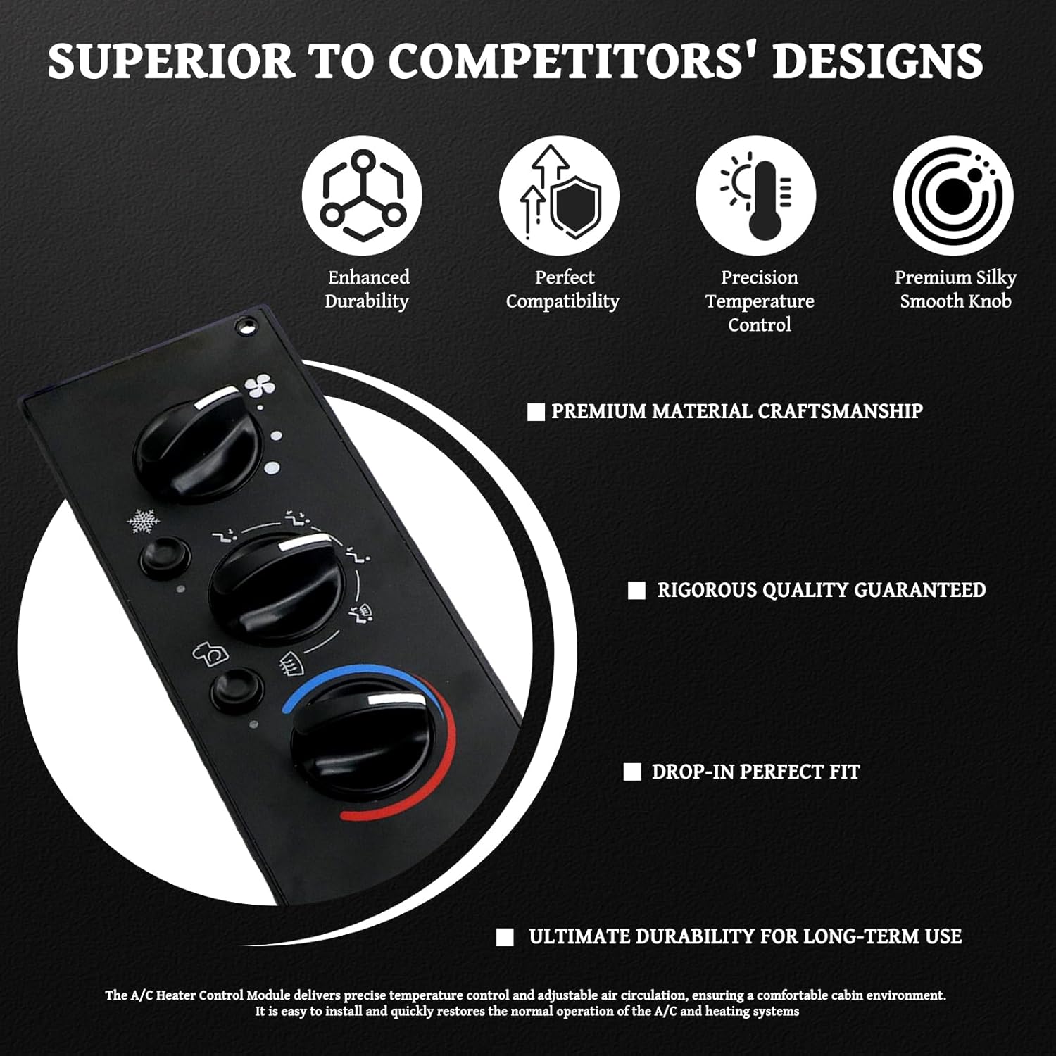 HVAC Climate Control Module - AC Control Panel Compatible with Kenworth W900 T800 T600A C500 T300 2002-2006 - Replace# 599-5511