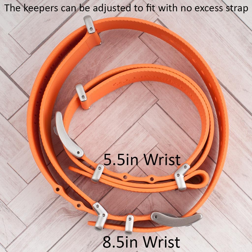 StrapHabit FKM Rubber Ribbed Military Style Dual Pass Strap - Convert to Single Pass - for Men and Women (20mm)