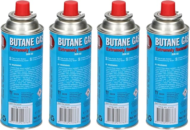 Green Haven Premium Butane Gas Canisters | Camping Gas Canister for Camping Stove, Blowtorch, BBQ, Gas Weed Burner | EN417 Gas Canister Gas Cartridge Gas Cylinders for Camping | Gas Cylinder