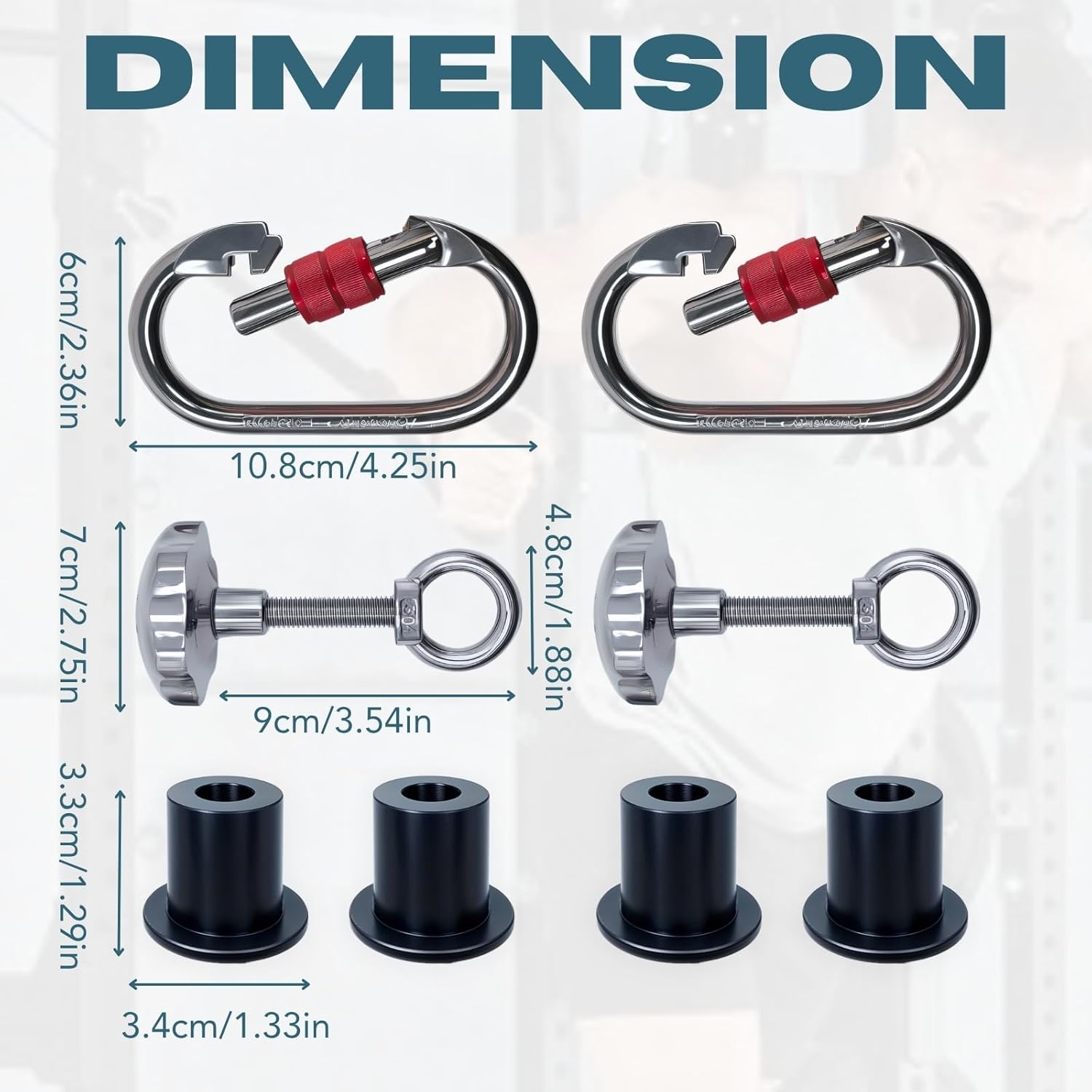 2pcs Power Rack Attachments,Fits 2"x2" & 3"x3" Frames (1/2" & 1" Holes) ,Squat Rack Attachments for Strength Training Equipment (Silver-Gray)