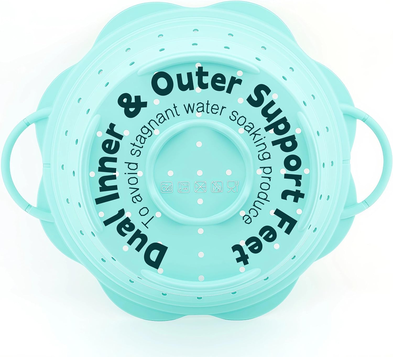 Collapsible Silicone Colander for Kitchen，Foldable Pasta Vegetable Strainer