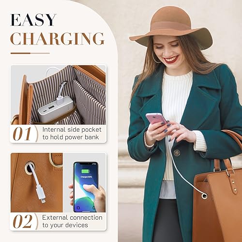 Miniatura 2 de ECOSUSI Bolsa de mano para laptop de 15.6 pulgadas, maletín de hombro de trabajo, mensajero para computadora con bolso de mano de embrague y juego