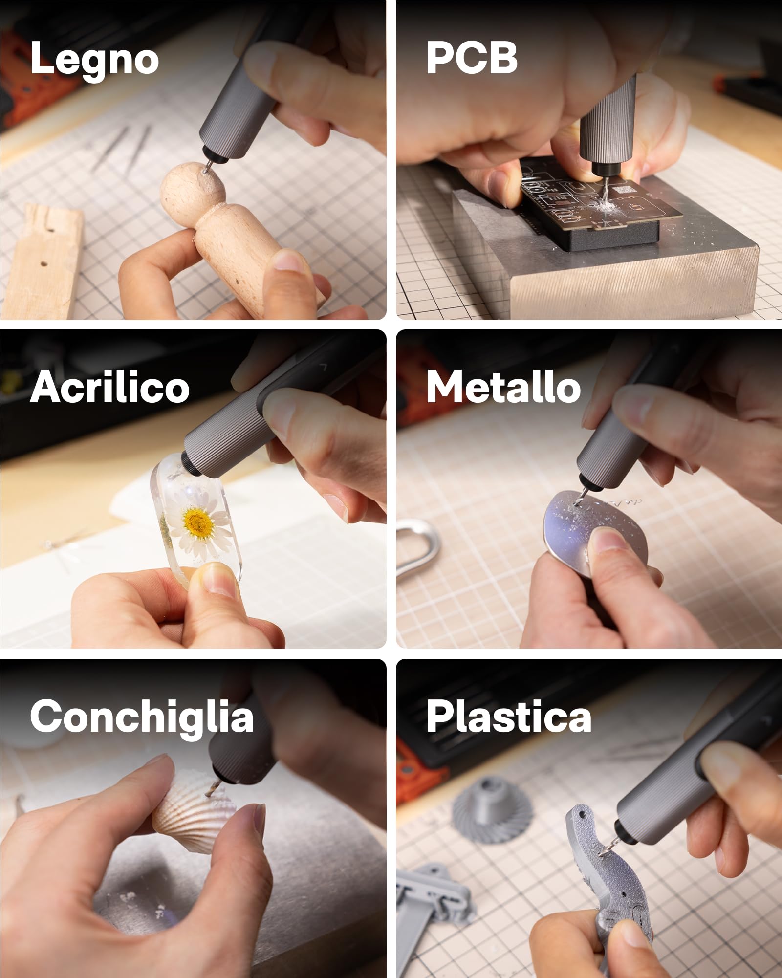 HOTO SNAPBLOQ D-A03 Mini Trapano a Batteria con 20 punte, Trapano a Mano Senza Fili a 3 velocità, Luci LED, Set di Trapani Elettrici per la Realizzazione di Gioielli, Resine, Legno, Plastica, DIY