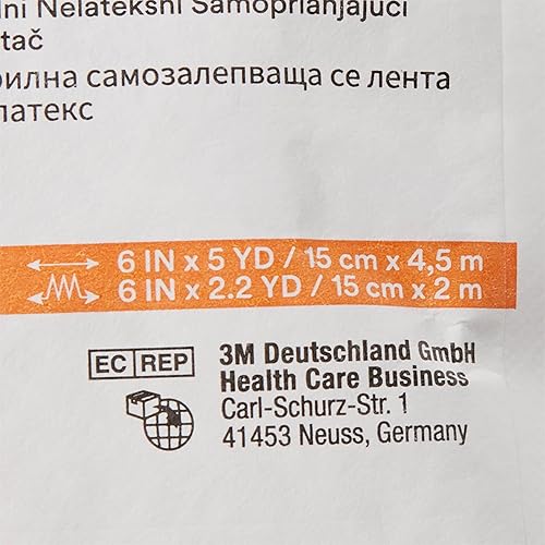 Vista 47 de 3M Coban LF - Vendaje cohesivo autoadherente, elástico, no tejido, beige, no estéril, 6 pulgadas x 5 yardas, 12 unidades Beige