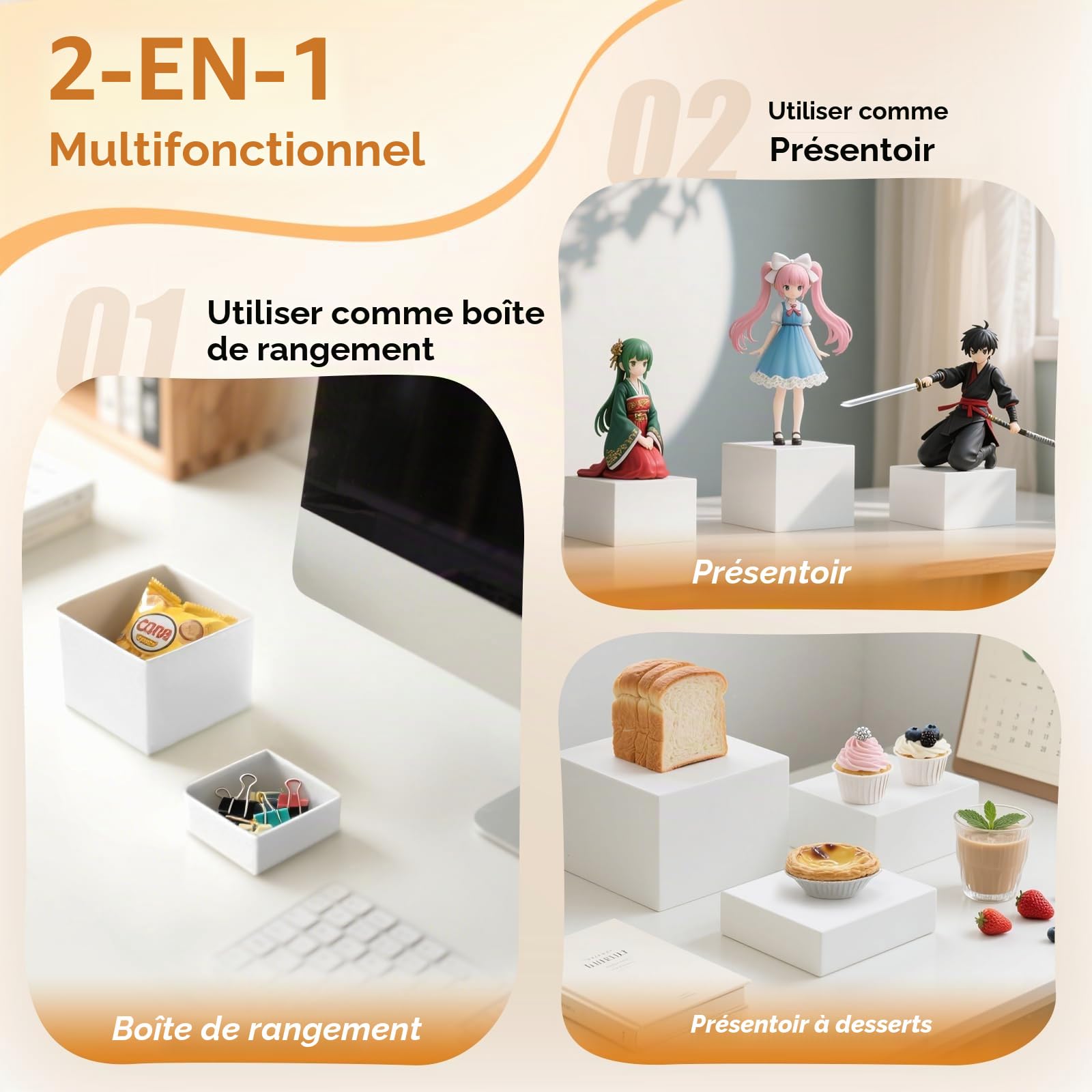 Lot de 6 Présentoir Aperitif Buffet, Support Buffet en Acrylique à Gâteaux, Présentoirs pour Aliments, Desserts, Bijoux, Figurines, pour Table de Fête, Décoration