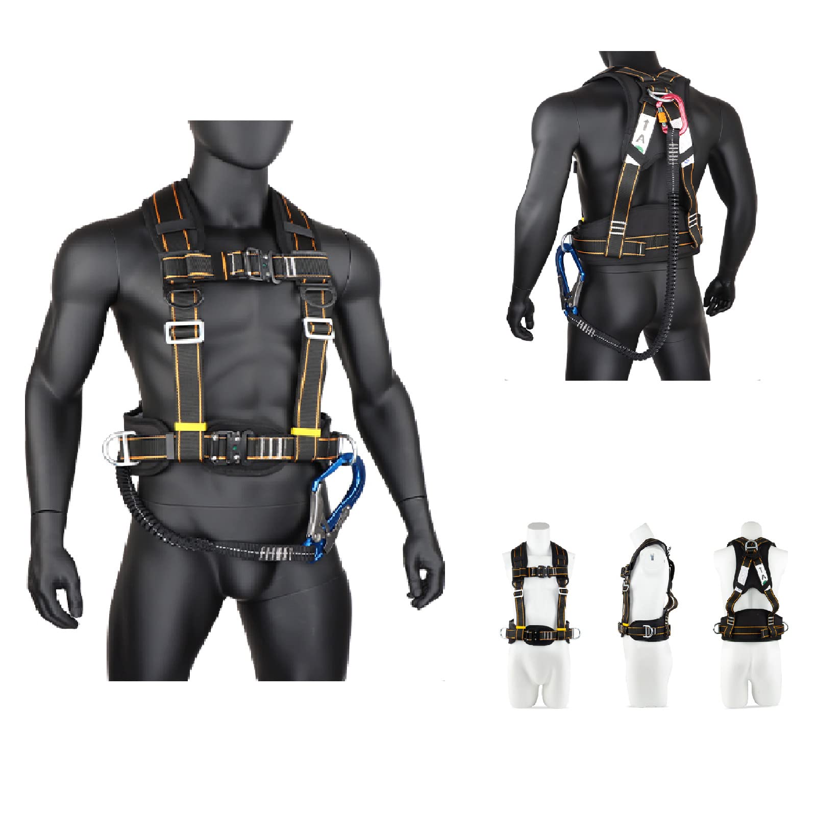 SwaYve Arnés de Seguridad para Trabajos en Altura, Cinturón de Seguridad de Protección para Trabajos Aéreos para Trabajos en Techos, Kit de Detención de Caídas/Kc3