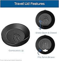 Vista 3 de Tervis Travel Lid Made in USA Double Walled Insulated Tumbler Travel Cup Keeps Drinks Cold & Hot, Fits 24oz Tumblers & 16oz Mugs, Elderberry Wild