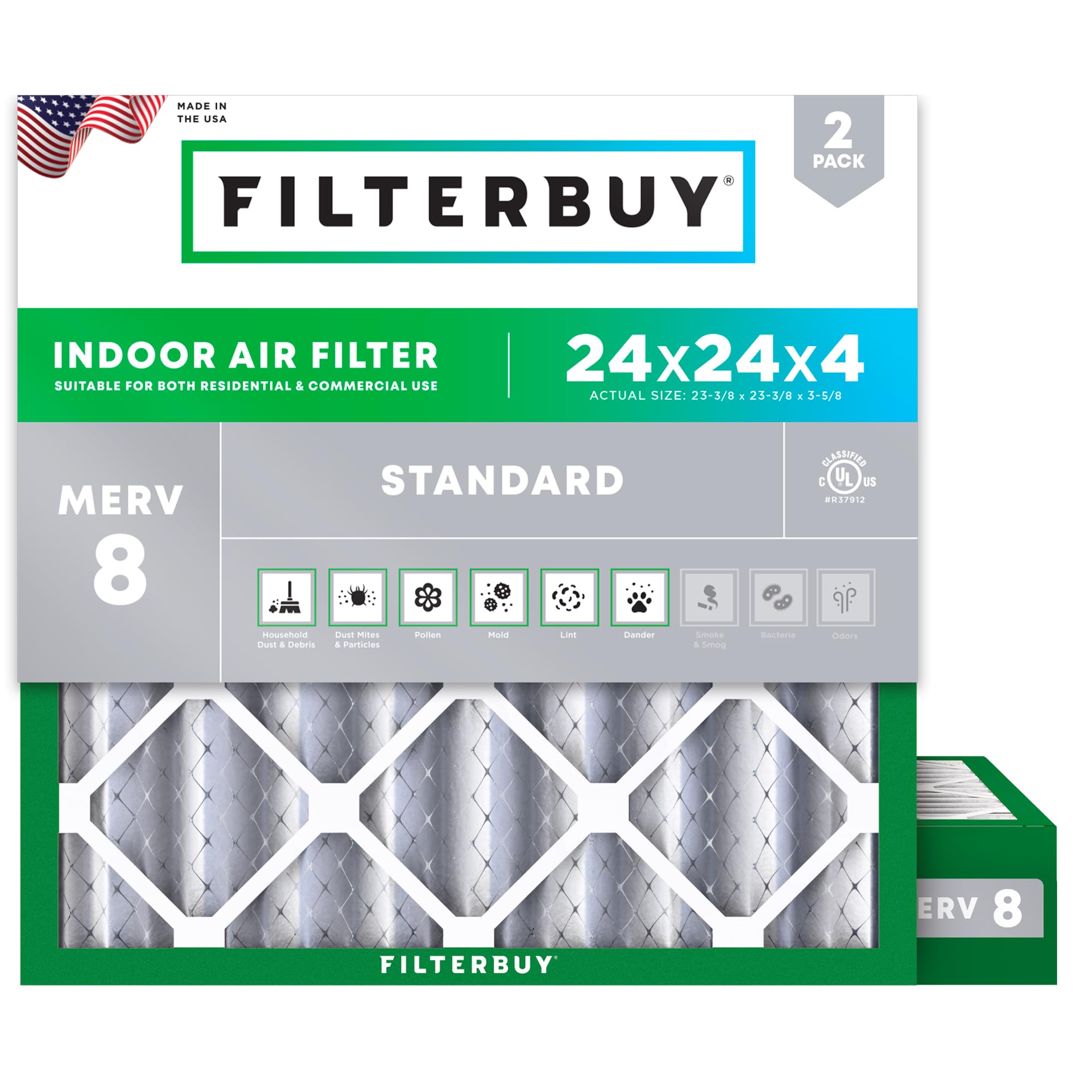 Filterbuy MERV 8 2-Pack