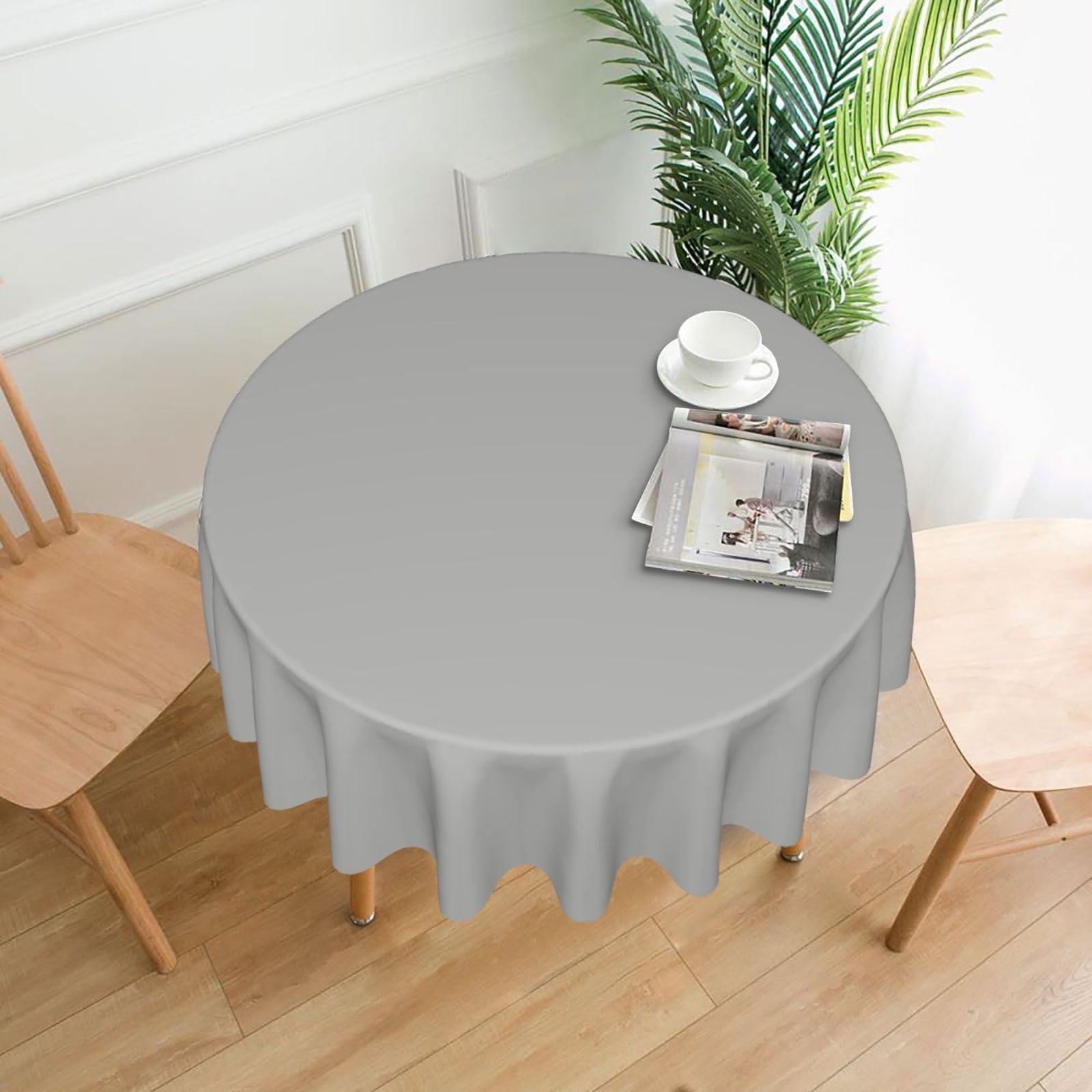 Hjfczh Black Opal Prints Round Table Throw 60 Inch - Waterproof Table Cover - Soft & Wrinkle Resistant Decor Layer For Dinners, Parties & Everyday Use