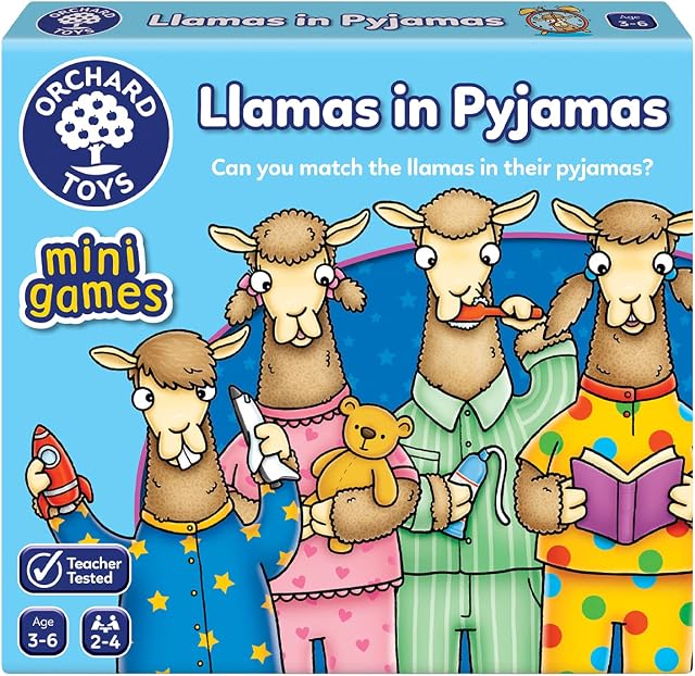 Orchard Toys Llamas in Pyjamas Mini Game, Small and Compact, Travel Game, Educational Game, Holiday Game, Perfect For Toddlers, Kids Age 3-6