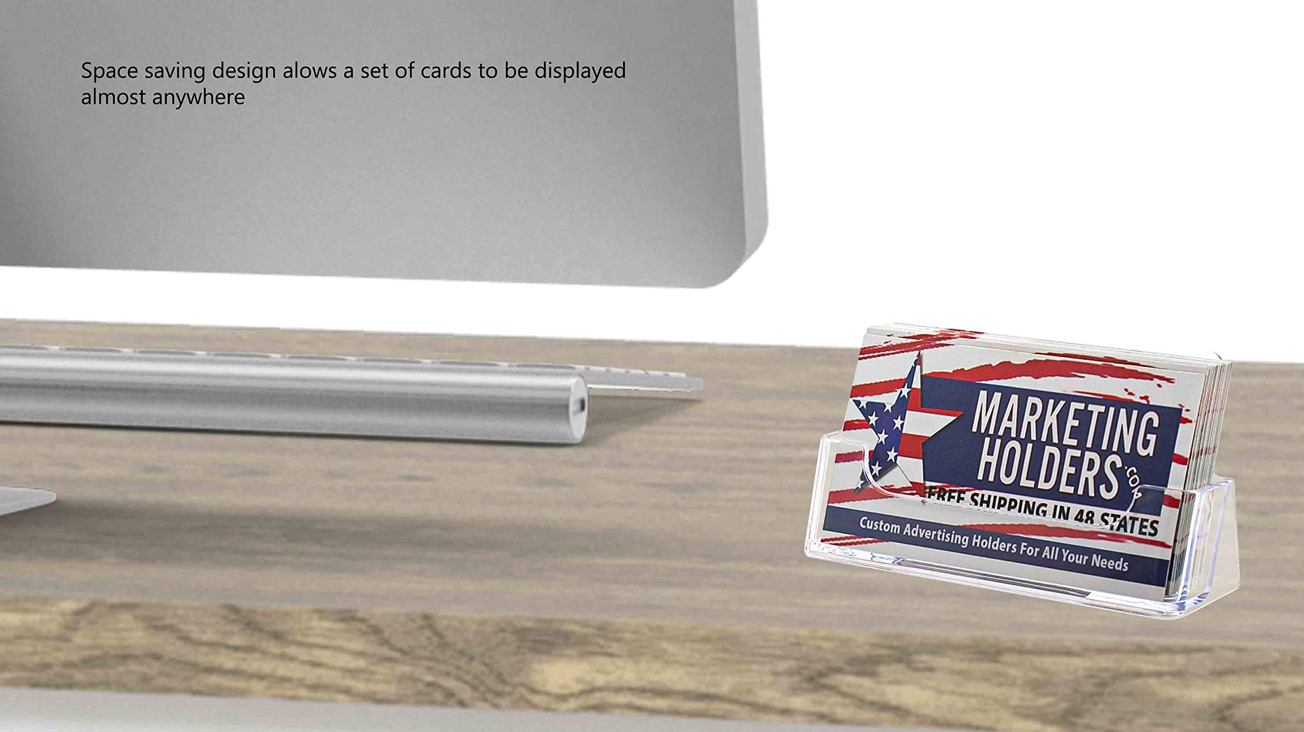 12 – Clear Plastic Business card Holder display desktop Countertop