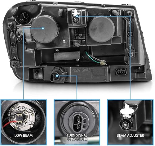 Miniatura 6 de AmeriLite Para Chevy Trailblazer LT modelos 2006-2009 Plank LED Tube Projector Chrome Faros delanteros Par - lado del pasajero y del conductor