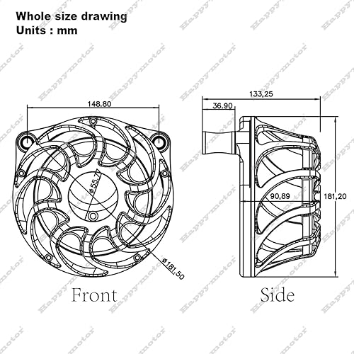Miniatura 5 de Happy-motor Kits de filtro de limpiador de aire cromado Drift para Harley 2008-2016 FLHR Road King FLHX Street Glide FLTR 2016-2017 FLS Softail Slim