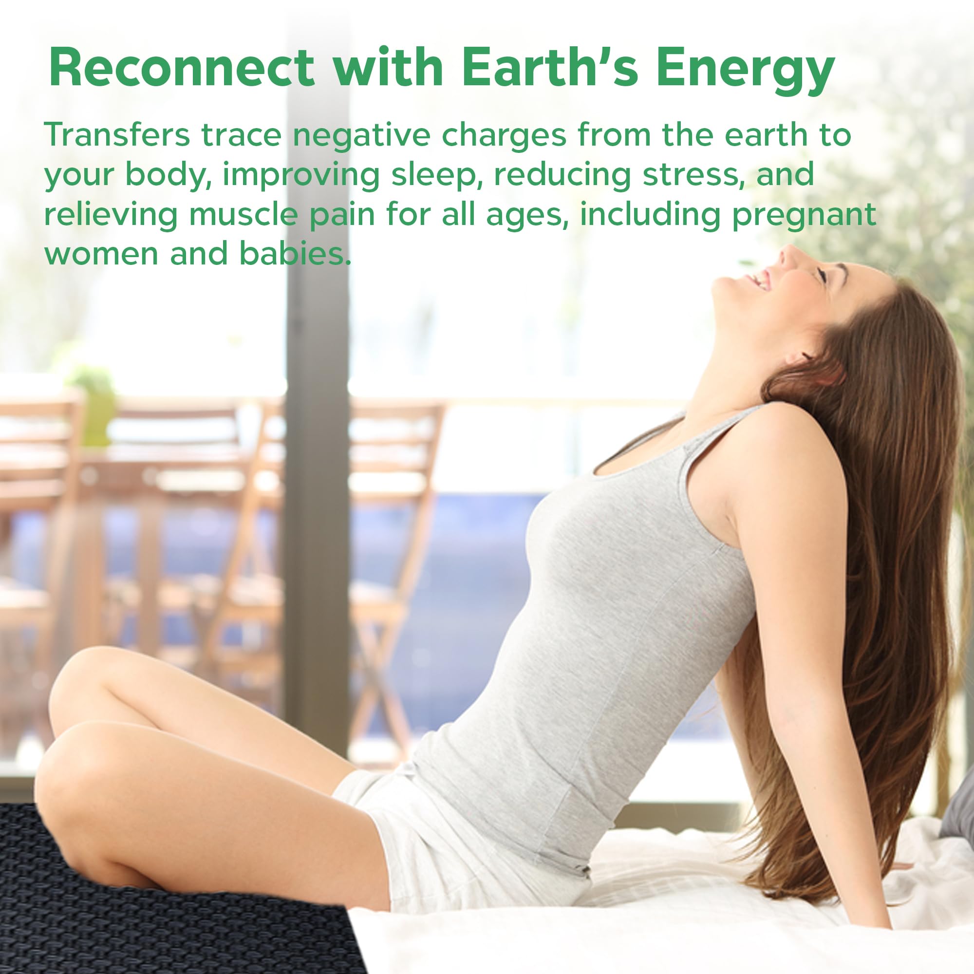 Technify Tappetino di messa a terra per un sonno migliore, con caratteristiche Earthing UK, protezione emf e sollievo dallo stress, include tester di continuità dei cavi