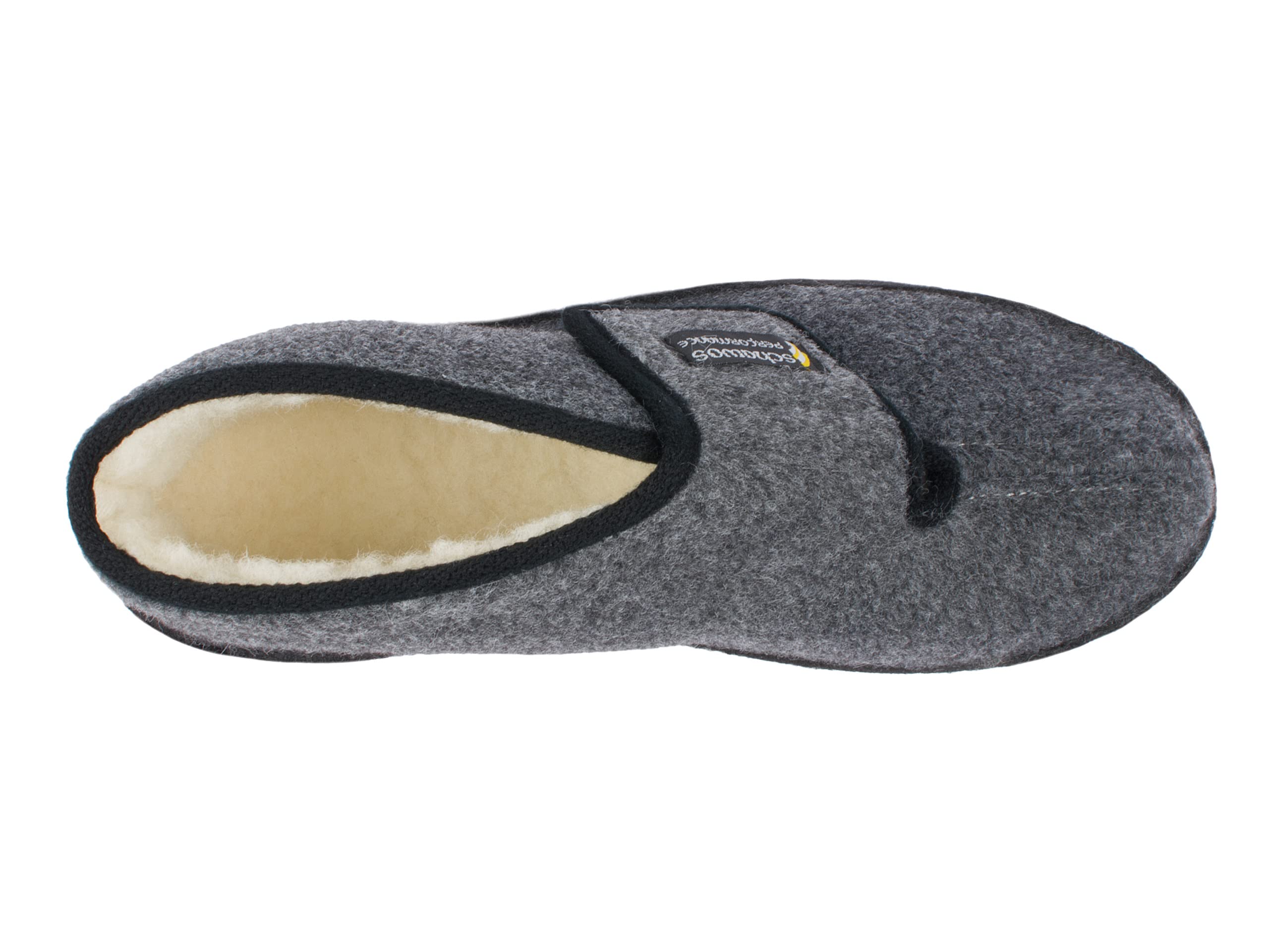SCHAWOS Zapatillas de fieltro para hombre 6060 con forro cálido de lana virgen con cierre de velcro