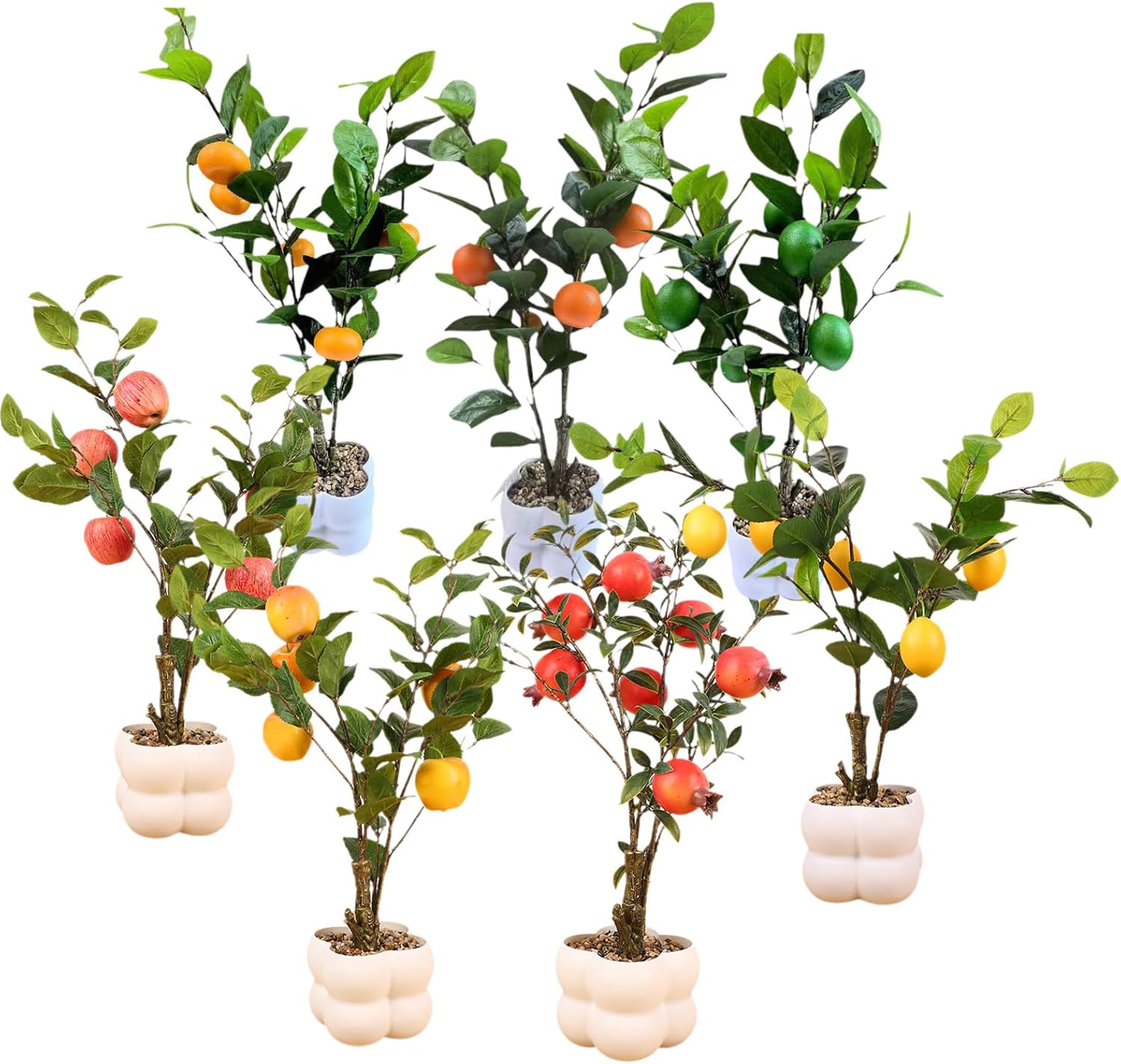 Decorative Fruit Tree Model Simulated Bonsais Realistic Potted Plant Living Room Ornament Office Desk Decoration Indoor Plant Decoration