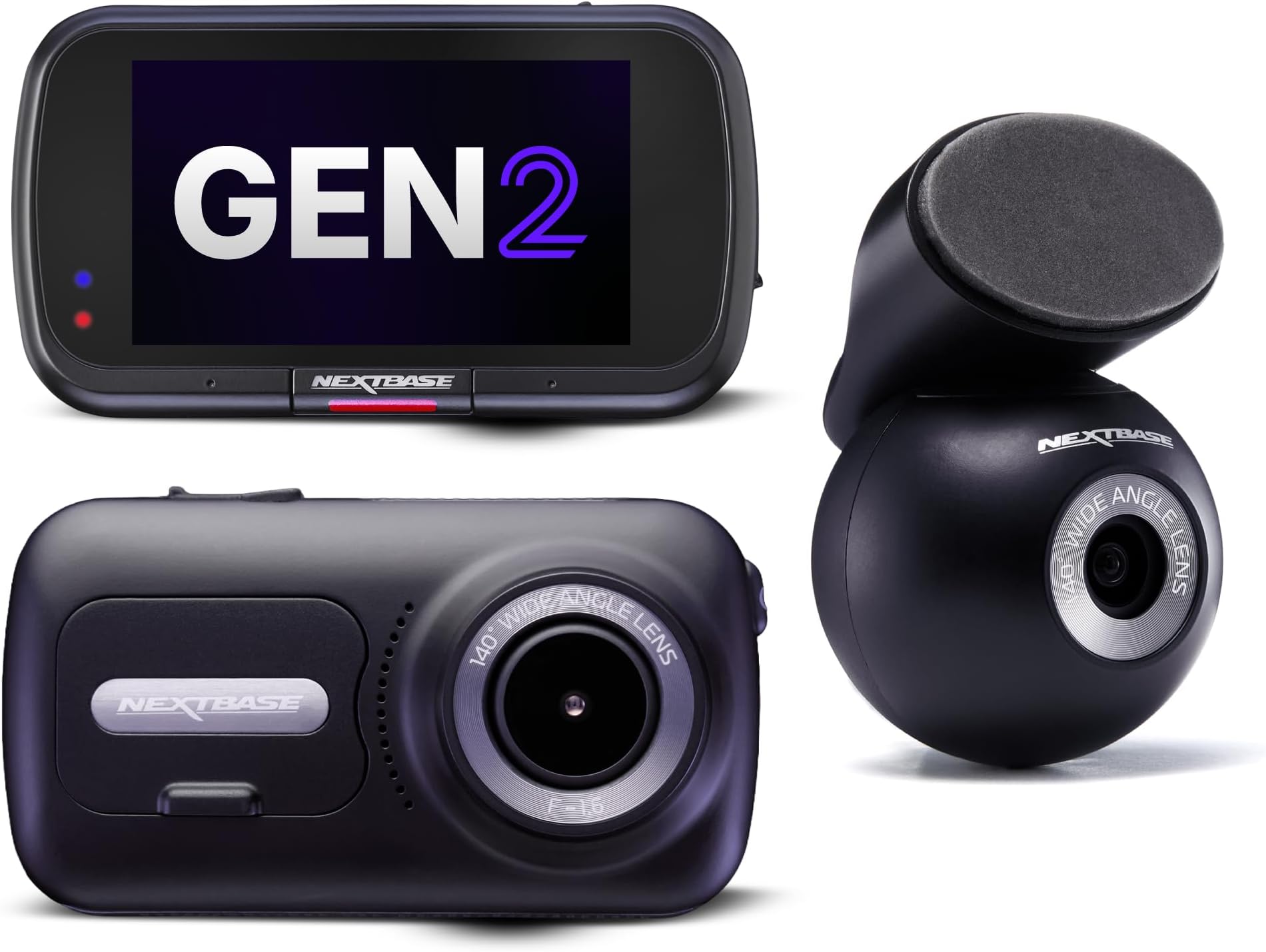 322GW Dash Cam Front and Rear Camera Small with App- Full 1080p/60fps HD in Car Camera- WiFi Bluetooth GPS- SOS Emergency Response, Parking Mode - 280/360 Degree Dual 6 Lane Wide Recording