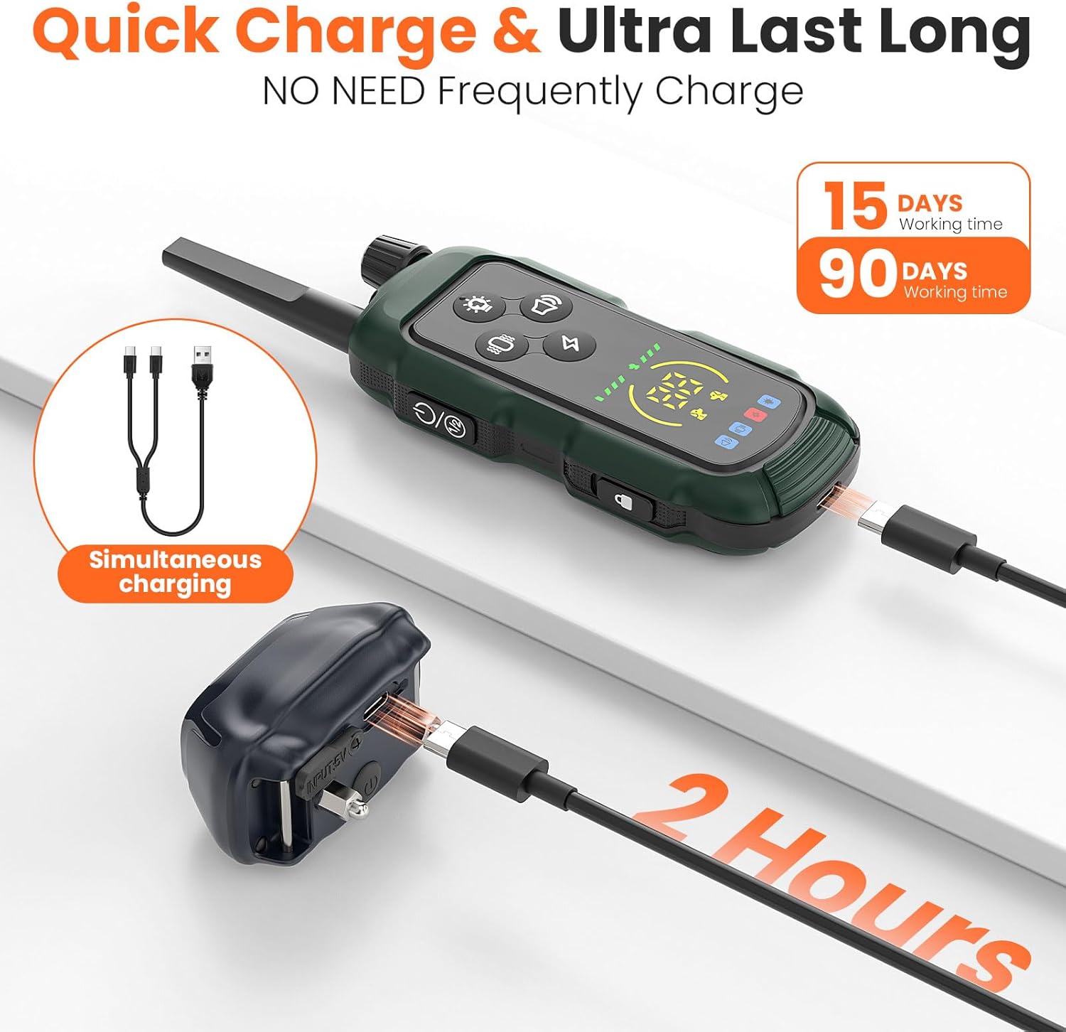 Dog Shock Collar - 4000FT Remote Training Collar with 4 Modes & LED Lights, IP67 Waterproof, Rechargeable E Collar for Small to Large Dogs (8-150 Lbs), Green