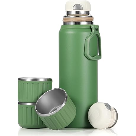 Vacuum Flask Set with 3 Cups: Ultimate Insulation and Convenience