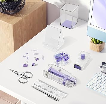 10 Pcs Office Supplies Set, Desk Organizers and Accessories Purple