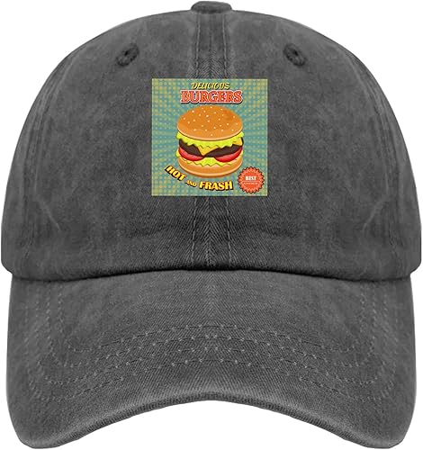 Miniatura 1 de Workout Hats for Men Hamburger Beach Baseball Caps for Men's Ball Caps Breathable Burgerr Squad Baseball Hat Women