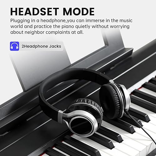 Miniatura 5 de AODSK Piano digital para principiantes con peso de tamaño completo de 88 teclas+Dúo de madera AODSK 275