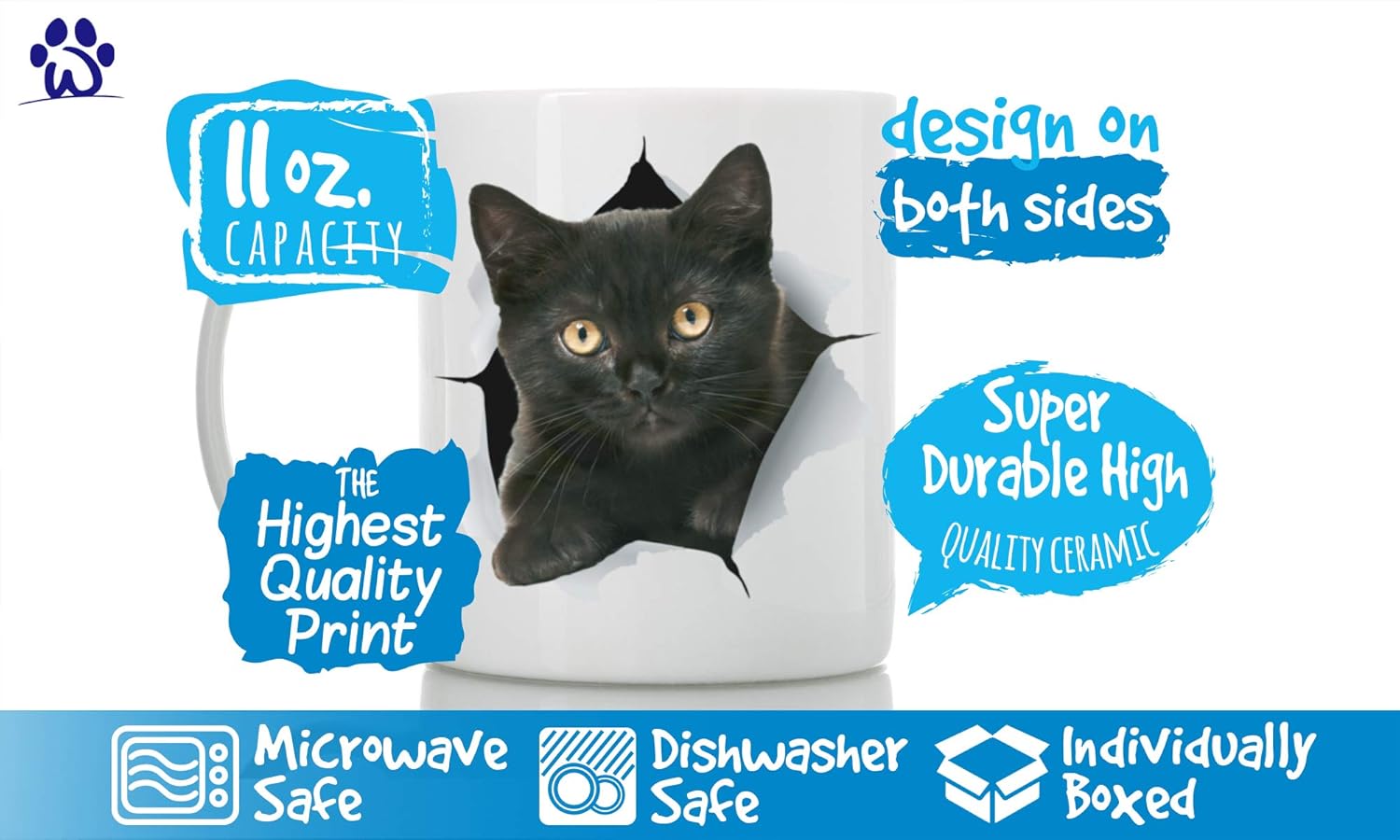 Funny Black Kitten Coffee Mug - Ceramic Funny Cat Mug - Perfect Cat Lover Gift - Cute Novelty Coffee Mug Present - Great Birthday or Christmas Surprise for Friend or Coworker, Men and Women (11oz) - Image 3