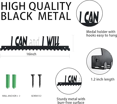 Vista 38 de Goutoports Soporte de exhibición para medallas, She Believed She Could She Did, colgador de pared personalizado para corredor de carreras 06 Gimnasia