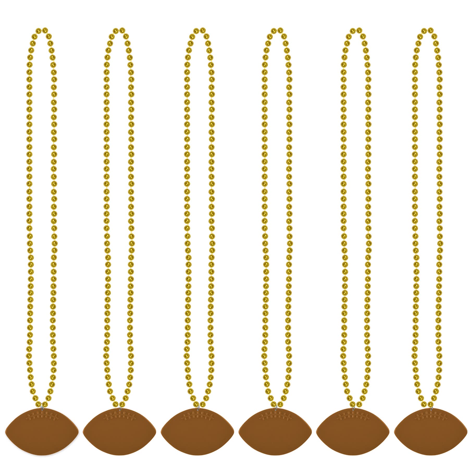 Collares de fútbol para fiestas de cumpleaños y animación deportiva Beistle, dorado