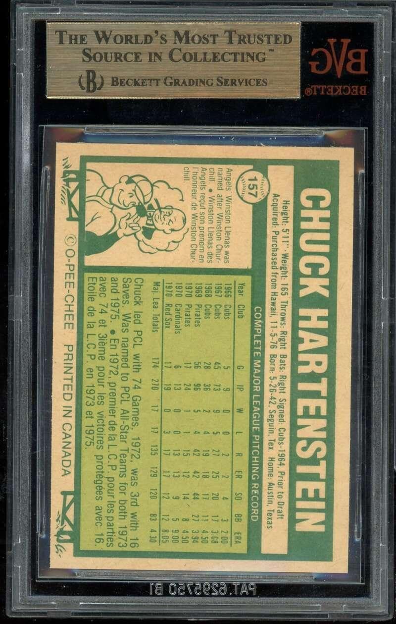 Chuck Hartenstein Card 1977-78 O-Pee-Chee (pop 1) #157 BGS BVG 9.5 - Baseball Slabbed Rookie Cards