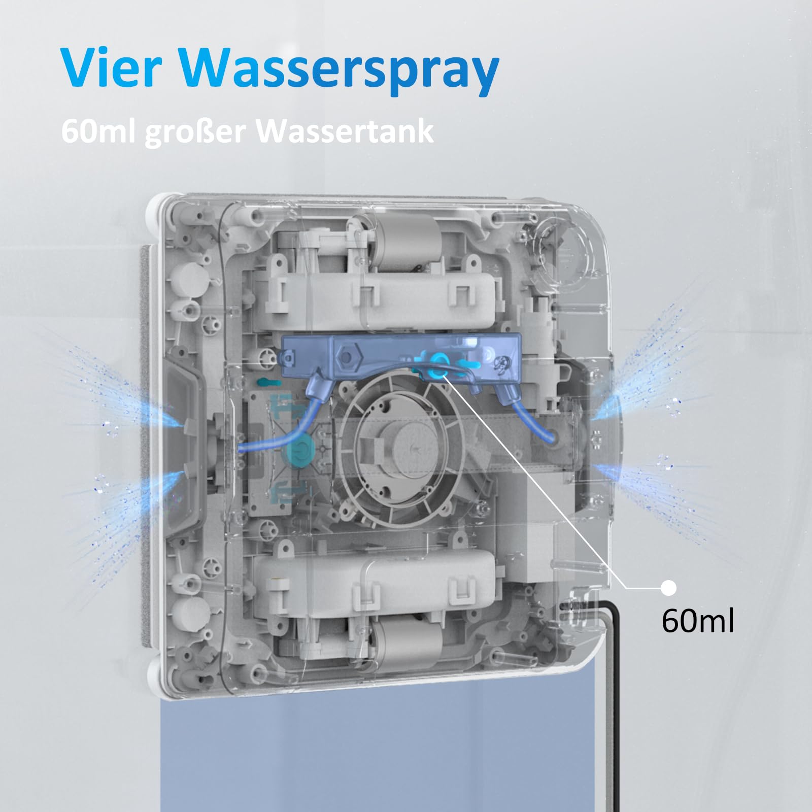 Mamibot W120-DP - Robot per la pulizia delle finestre con funzione spray, intelligente pianificazione dei percorsi, doppio getto d'acqua, controllo remoto e app per la pulizia dei vetri (Arancione)
