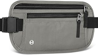 Aucuu Cintos de dinheiro ocultos, bolsa de cintura de segurança anti-roubo, bolsa de cintura viagem com bloqueio RFID, bolsa de cintura desportiva, cinto ajustável, para passaportes, cartões em