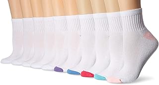 Amazon Essentials Women's 10-Pack Cotton Lightly Cushioned Ankle Socks