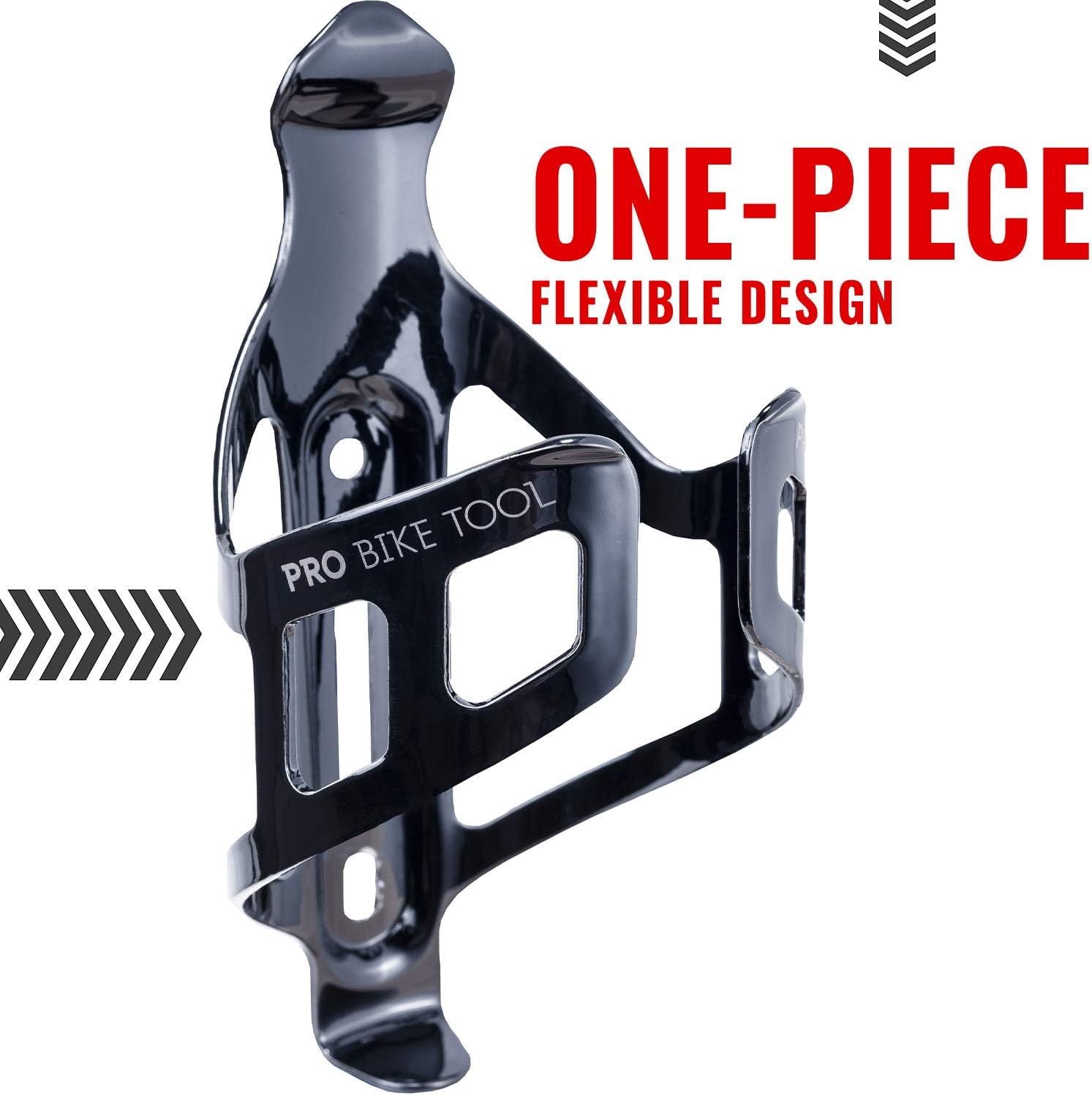 Bike Water Bottle Holder, Black or White Gloss, Secure Retention System, No Lost Bottles, Lightweight and Strong Bicycle Bottle Cage, Quick and Easy to Mount, Great for Road and Mountain Bikes : Sports & Outdoors