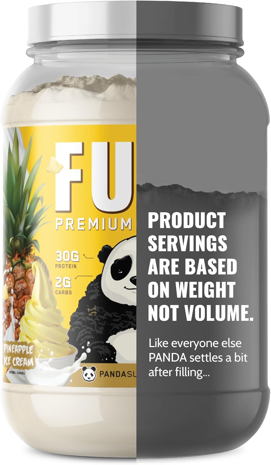 Underground Bio Labs Panda Fuel Premium Protein Whey,Hydrolyzed Collagen,Casein,Probiotics, Enzymes, Keto Friendly,Time Release, 25 Servings (2.5 Pound, Pineapple Whip)