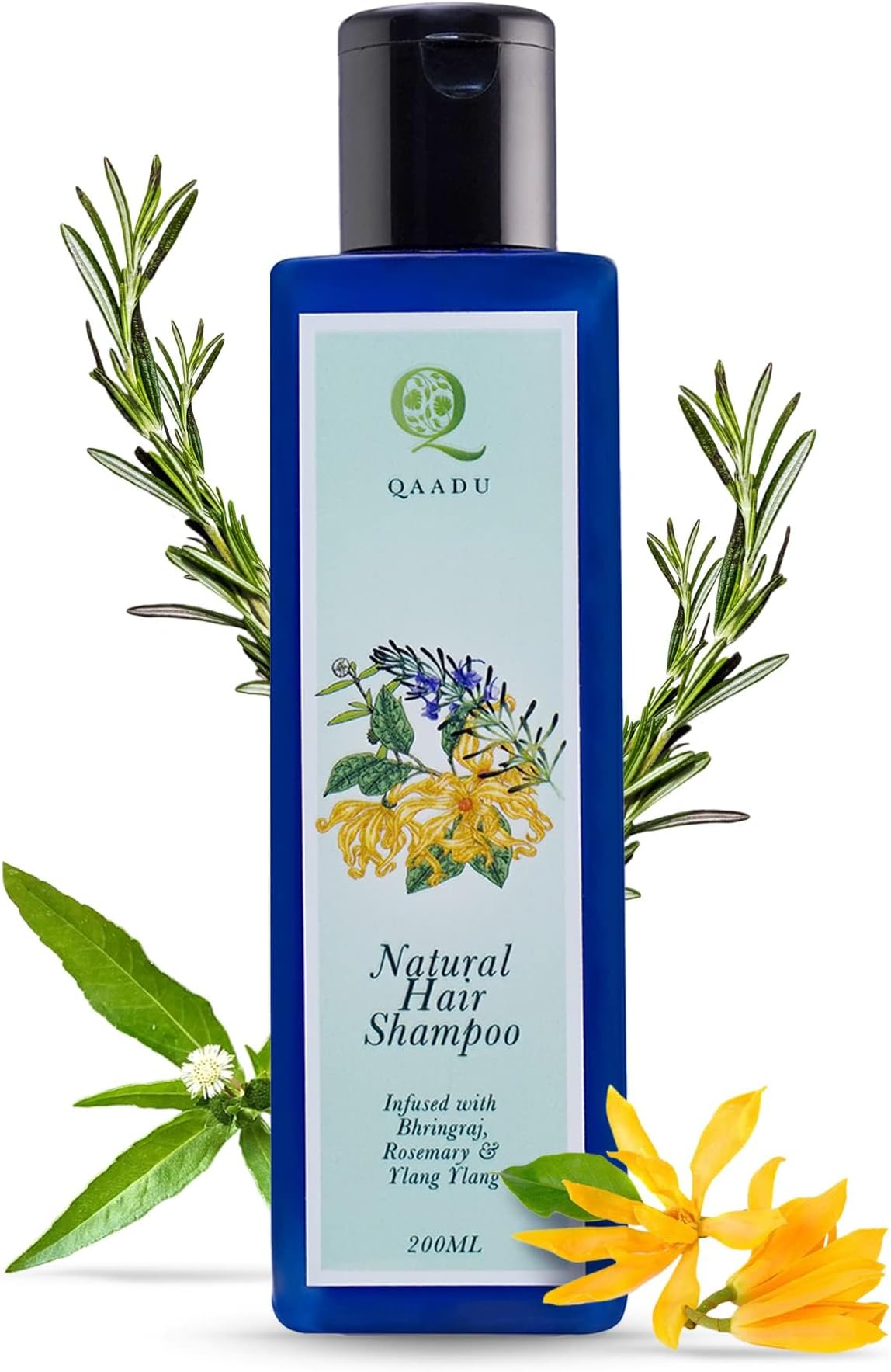 Natural Hair Shampoo | Herbal Formula with Bhringraj, Rosemary & Ylang Ylang | Sulphate & Paraben Free | Ideal for Thin, Dry, and Damage-Prone Hair | Nourishing & Anti-Dandruff | 200ml
