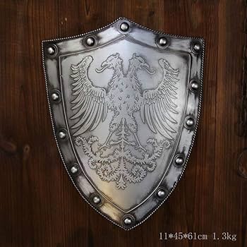 金属製盾と剣の装飾品 ローマの盾と剣の壁飾り - Edge Seal Dp002