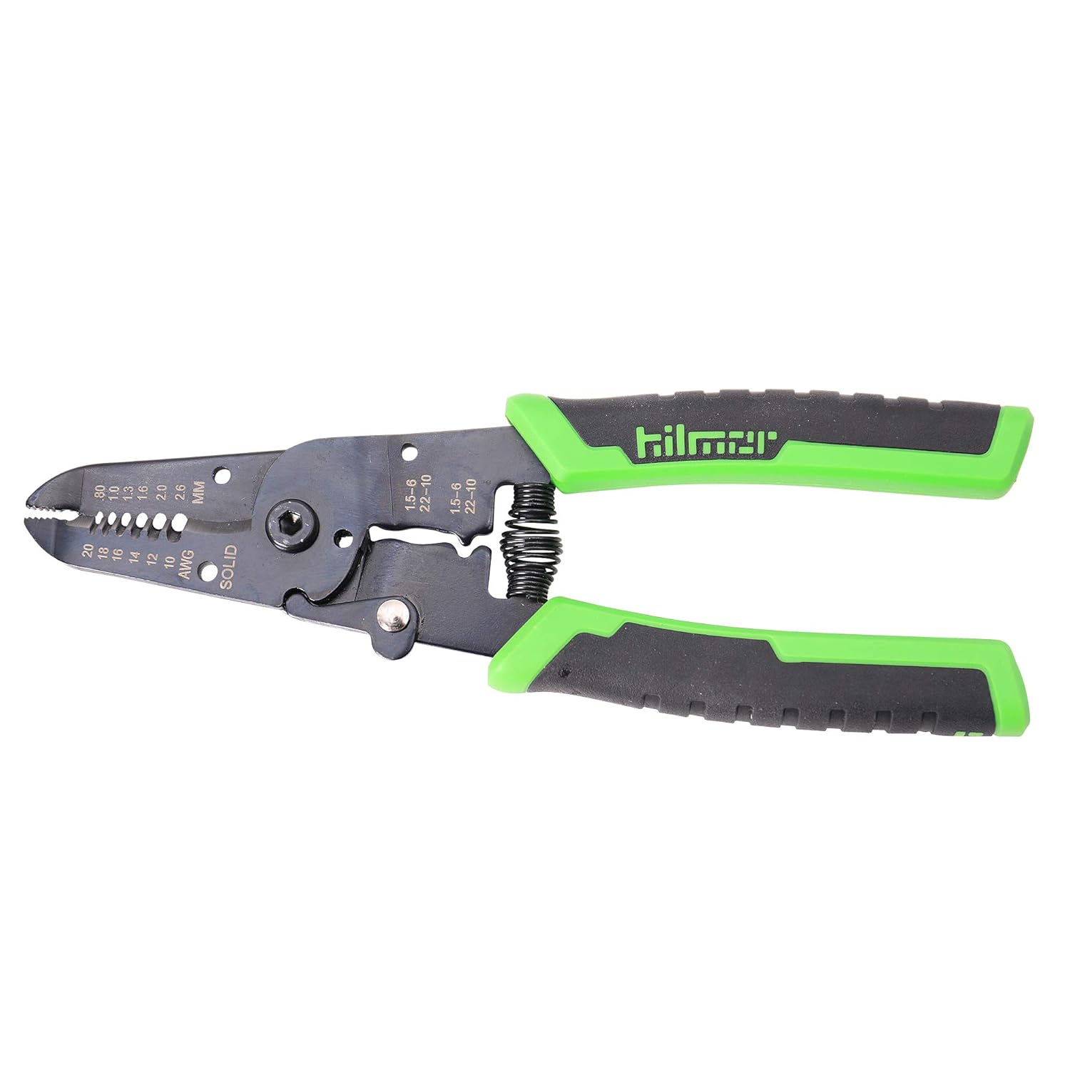Hilmor 7" Wire Stripper with Rubber Handle Grip, Black & Green, WS7 1885426