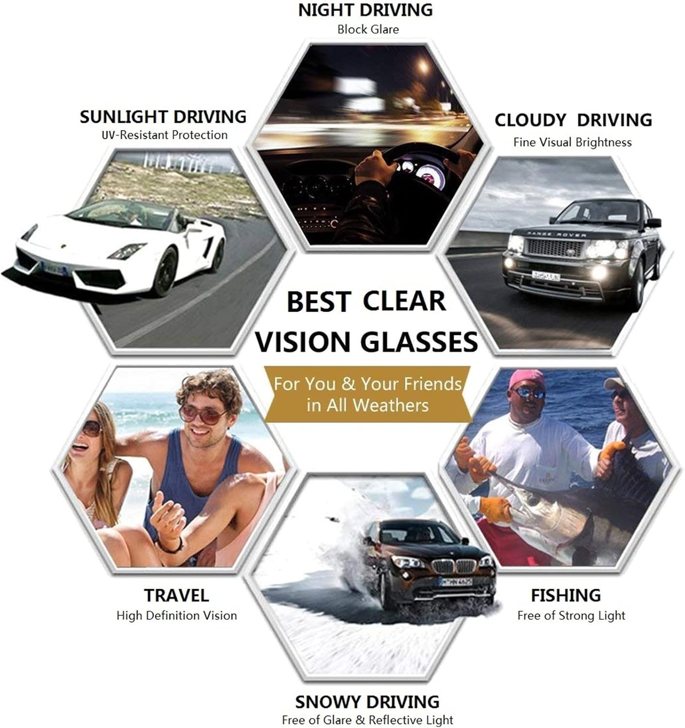 Men's Fashion Polarized Photochromic Sunglasses for Day and Night,UV 400 Clear Vision for Driving Cycling Outdoor - Image 5