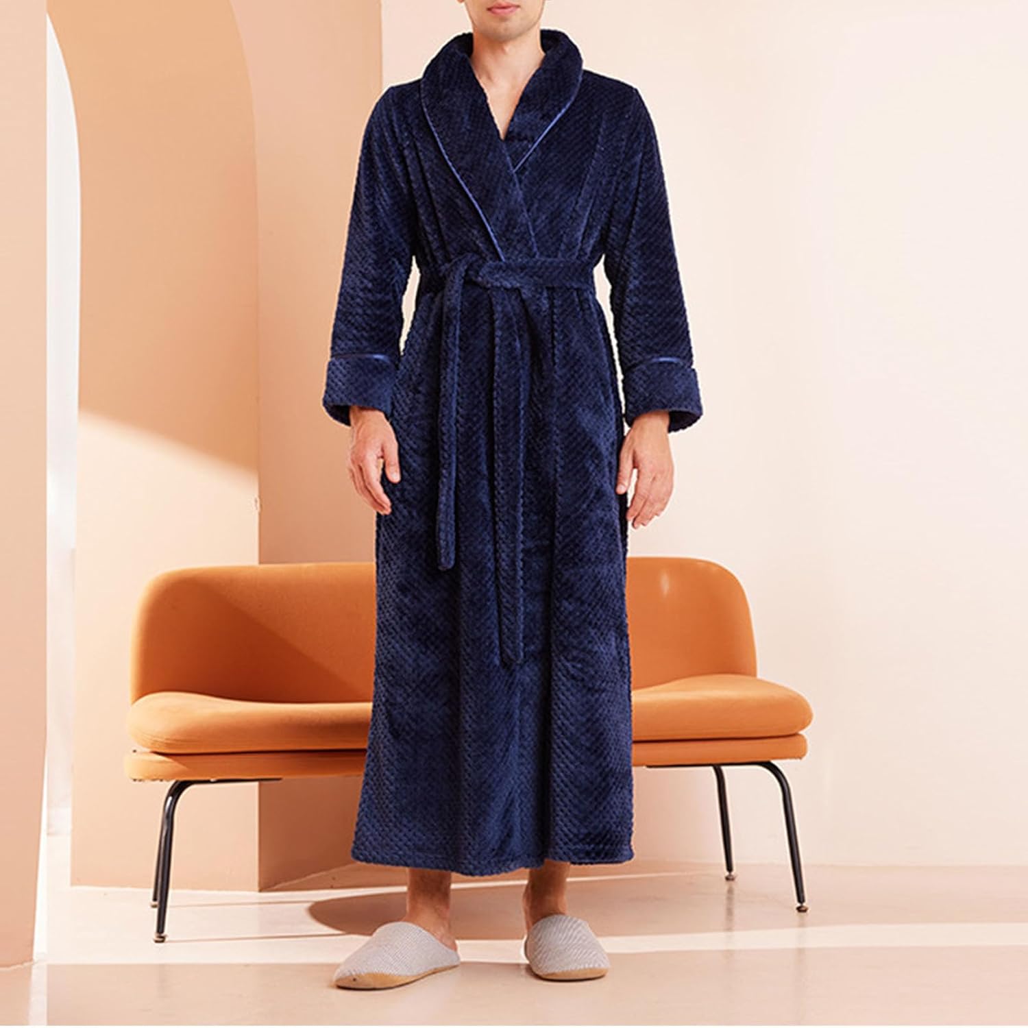 Winter Long Robe for Women Luxurious Flannel Fleece Full Length Bathrobe 2024 Fall Warm Pajamas Shower Nightgowns