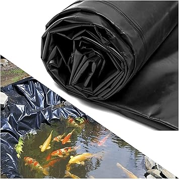 Image GYYN Pond Liner HDPE Rubber Fish Pond Bed Liners Impermeable Film Pond Liner Protection for Fish Ponds, Streams, Reinforced Landscaping (Color : Black, Size : 10x12m)