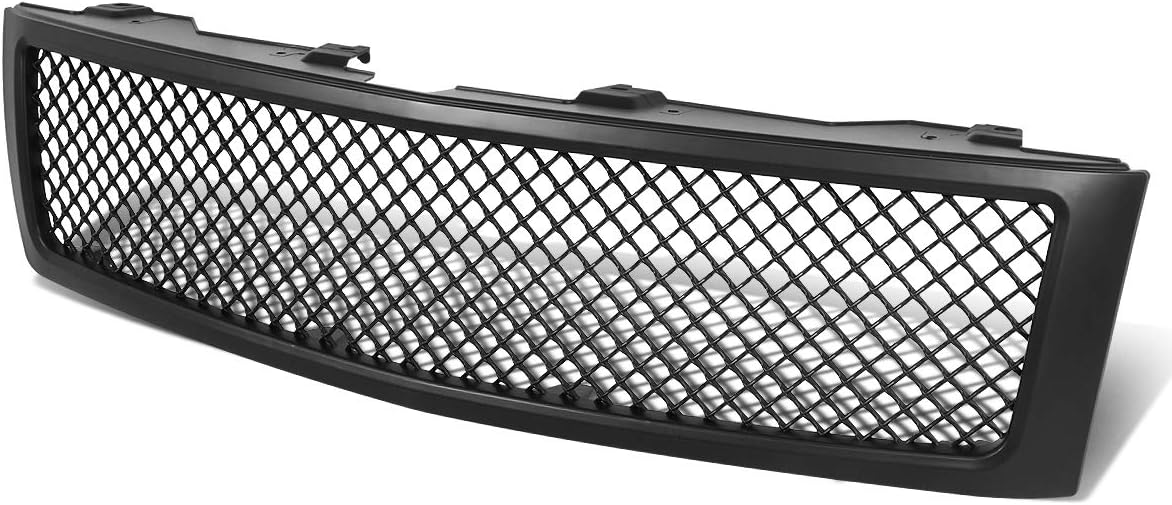 Auto Dynasty Front Upper Bumper Grille Grill Replacement Compatible with 2007-2013 Chevy Silverado 1500, ABS Plastic, Mesh Style, Matte Black