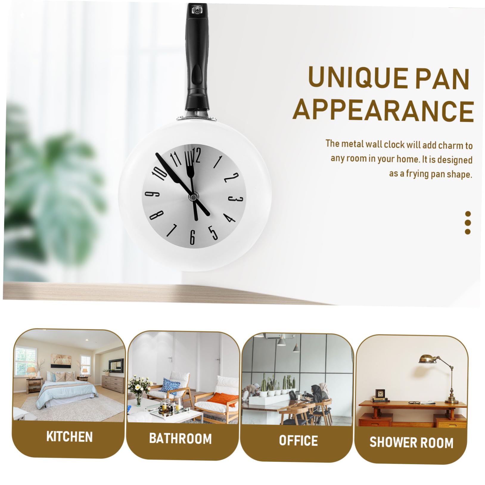 Orologio da Parete Design Rotondo per Cucina Bianco Combinazione Classica e di Viaggio Accurato e Silenzioso in Acciaio Inossidabile e Plastico